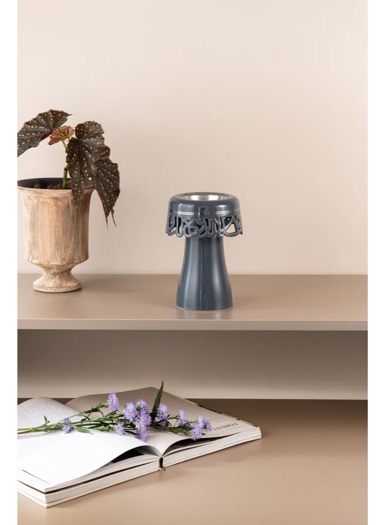 MIRRAL Porcelain Incense Burner From Mirral - Dark Blue + Silver - Image 2